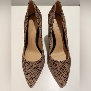 Gianni Bini Tan and Black Polka Dot Heels